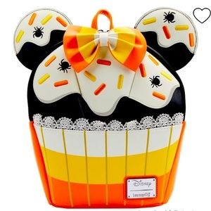 Loungefly Exclusive Disney Minnie Candy Corn Cupcake Glow Mini Backpack